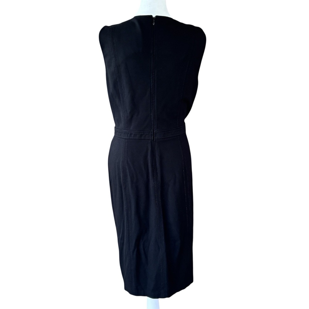 Talbots Black Cocktail Sheath Dress Womens 12 Sleeveless Classic Timeless Office - Picture 8 of 11